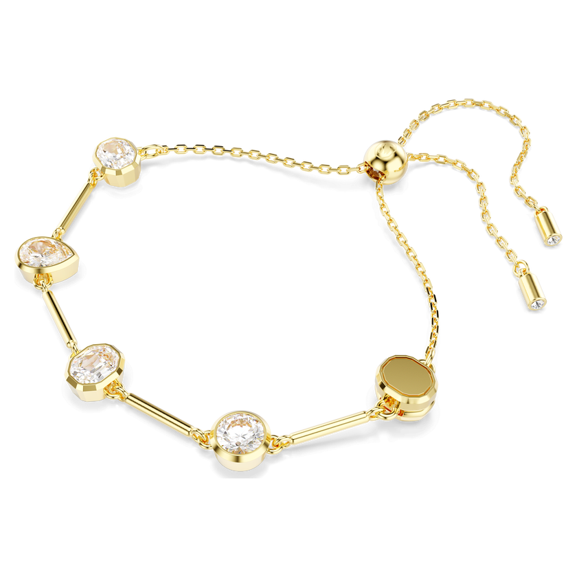 swarovski imber tennis necklace  mixed cuts  white  gold tone plated