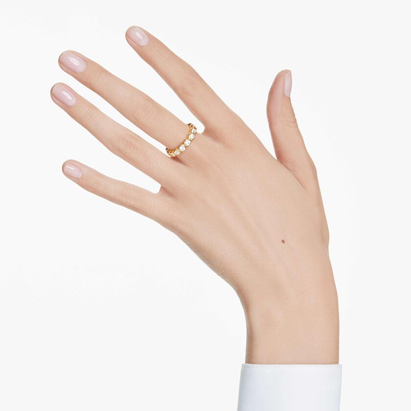 swarovski imber ring  round cut  white  gold tone plated