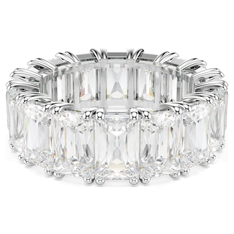 swarovski matrix vittore ring  baguette cut  white  rhodium plated
