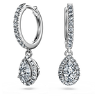 swarovski eternity drop earrings  laboratory grown diamonds 1 25 ct tw  18k white gold