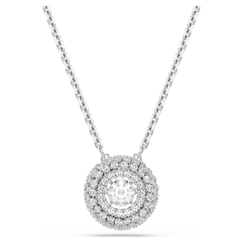 swarovski sublima pendant  round cut  white  rhodium plated