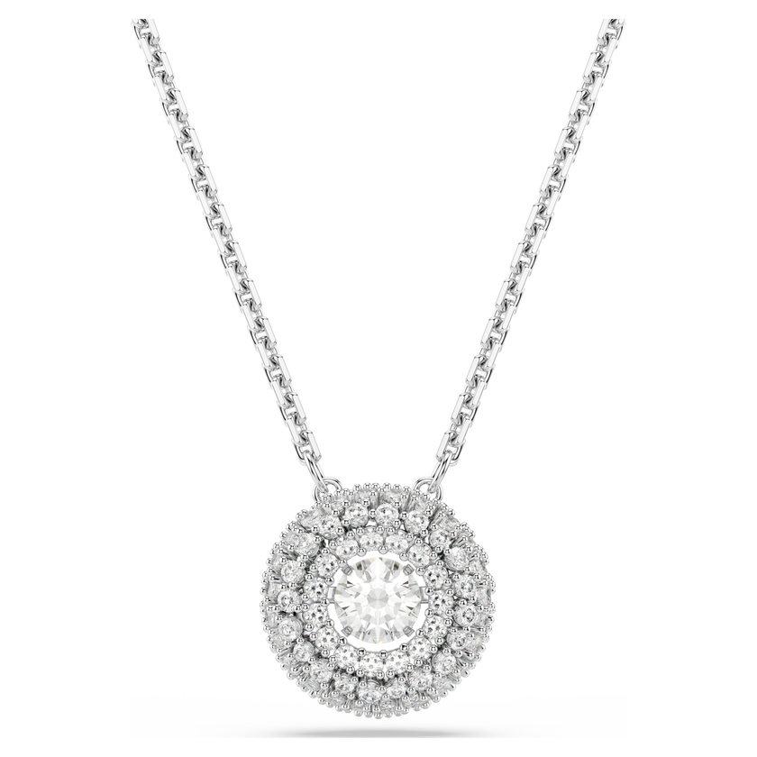 swarovski sublima pendant  round cut  white  rhodium plated