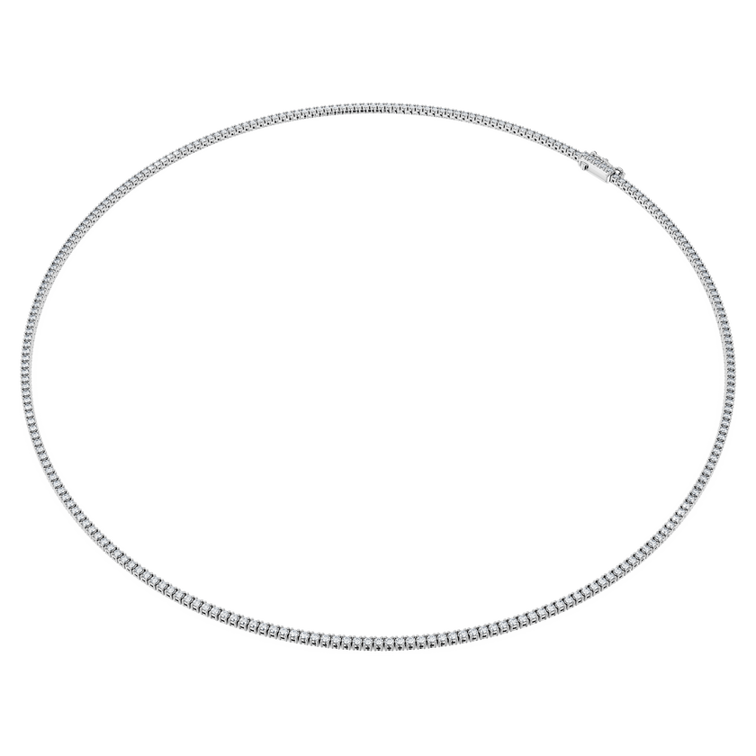 swarovski eternity tennis necklace  laboratory grown diamonds 3 ct tw  18k white gold