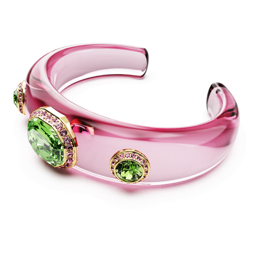 swarovski dulcis cuff  mixed cuts  multicolored  18k gold finish