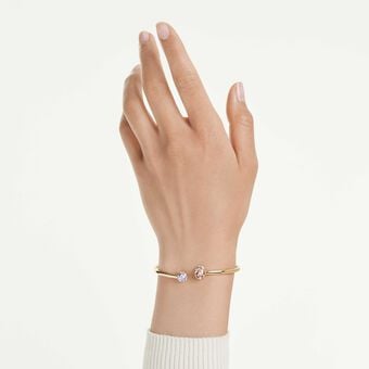 swarovski chroma bangle  mixed cuts  multicolored  18k gold finish