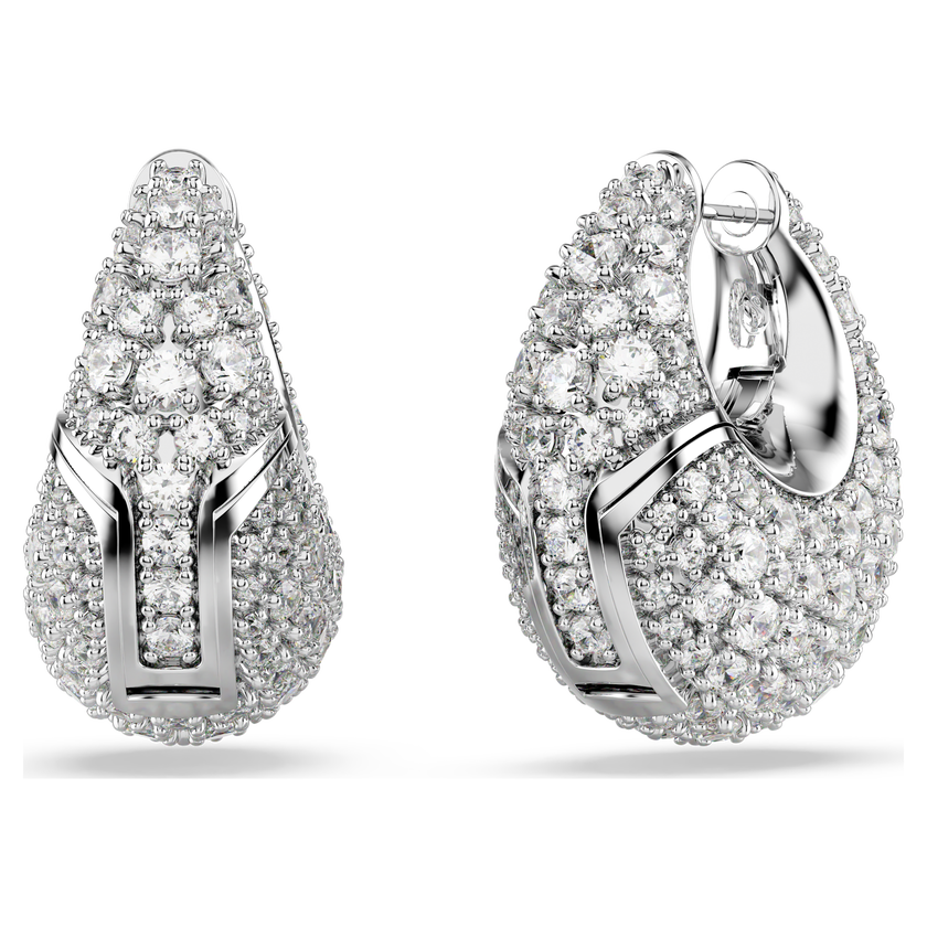 swarovski sublima earrings  large  white  rhodium plated