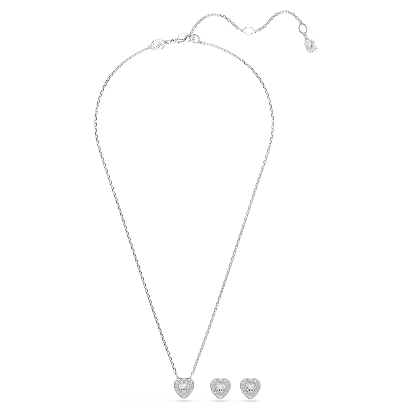 ariana grande x swarovski set  mixed cuts  heart  white  rhodium plated