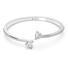 swarovski mesmera bangle  heart  white  rhodium plated