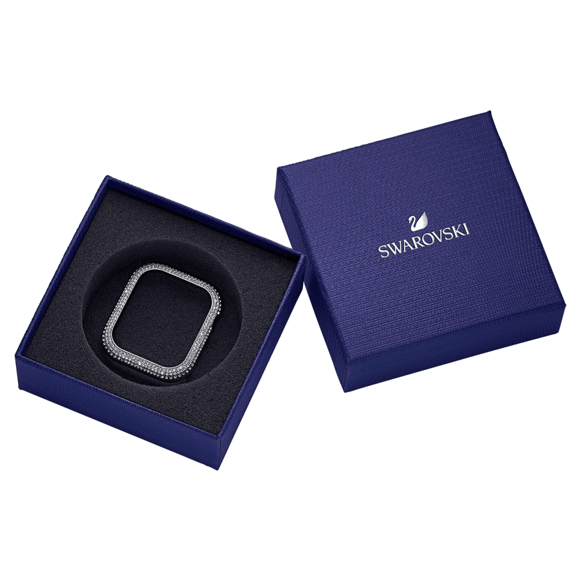 swarovski sparkling case  for apple watch  series 4   5  40 mm  silver tone