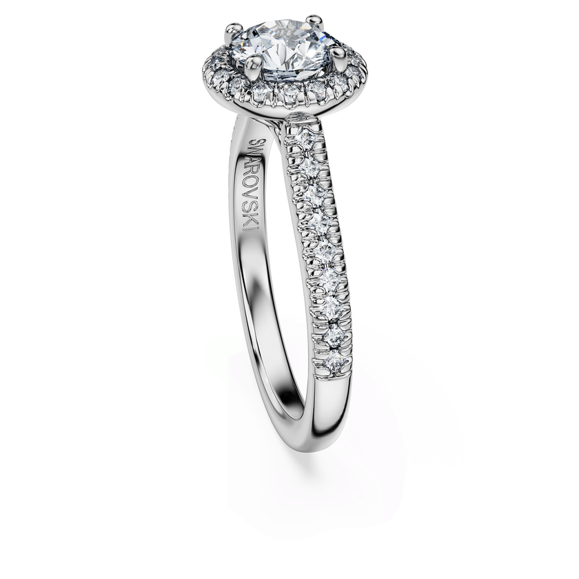 swarovski eternity halo solitaire ring  laboratory grown diamonds 1 33 ct tw  18k white gold