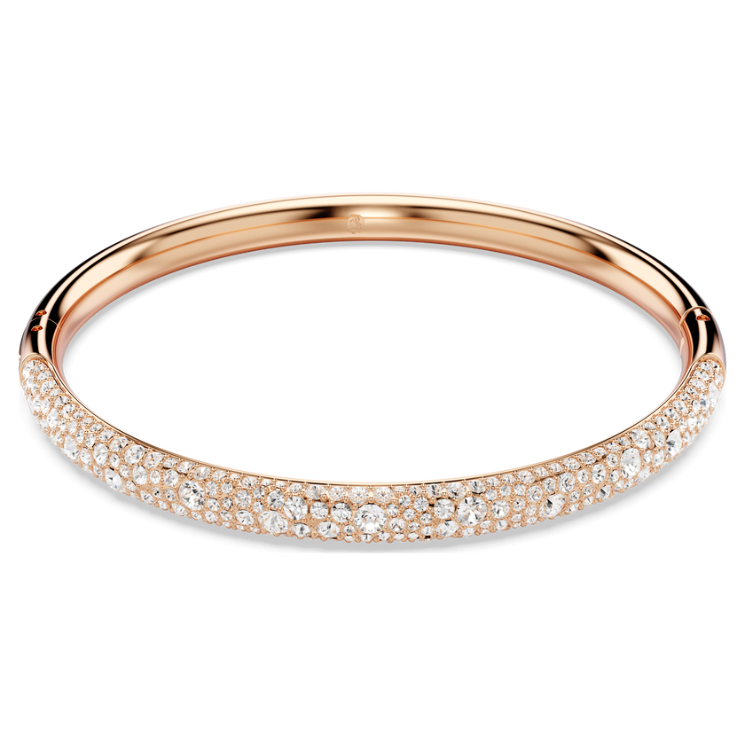 swarovski sublima bangle  snow pav   white  rose gold tone plated