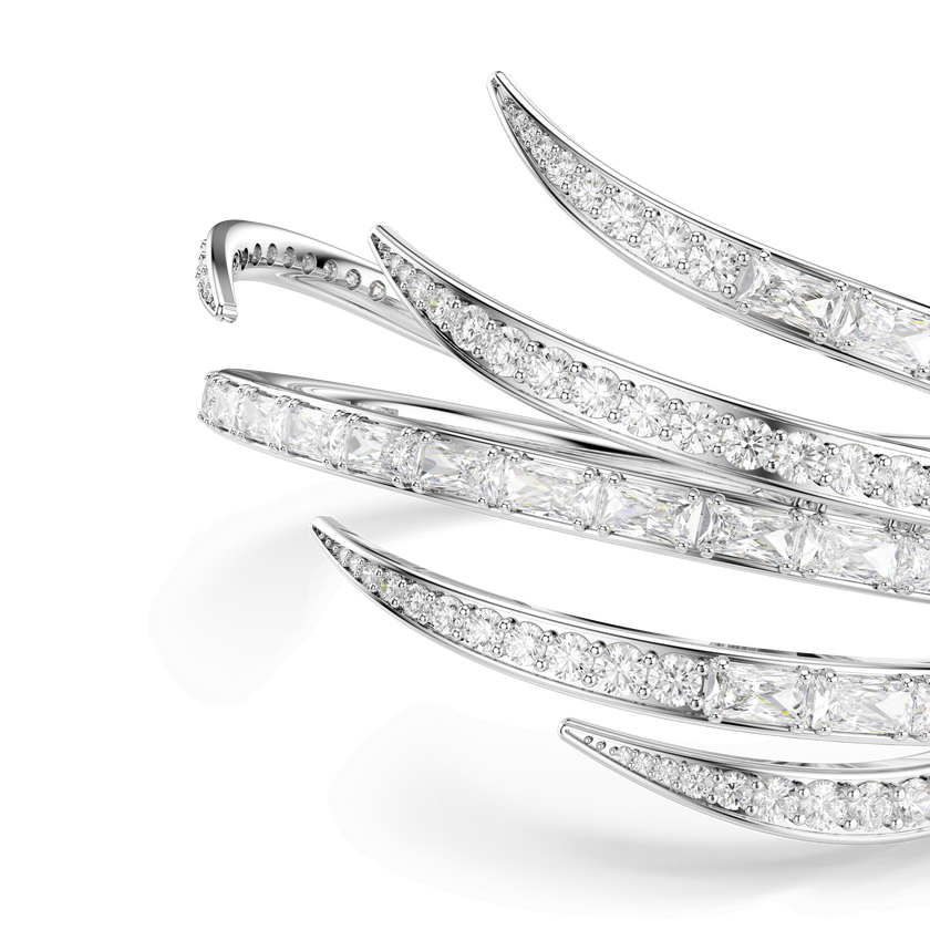 swarovski vienna bangle  mixed cuts  white  rhodium plated
