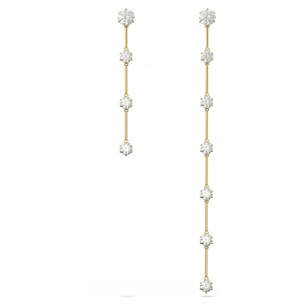 swarovski constella earrings  asymetrical  white  gold tone plated