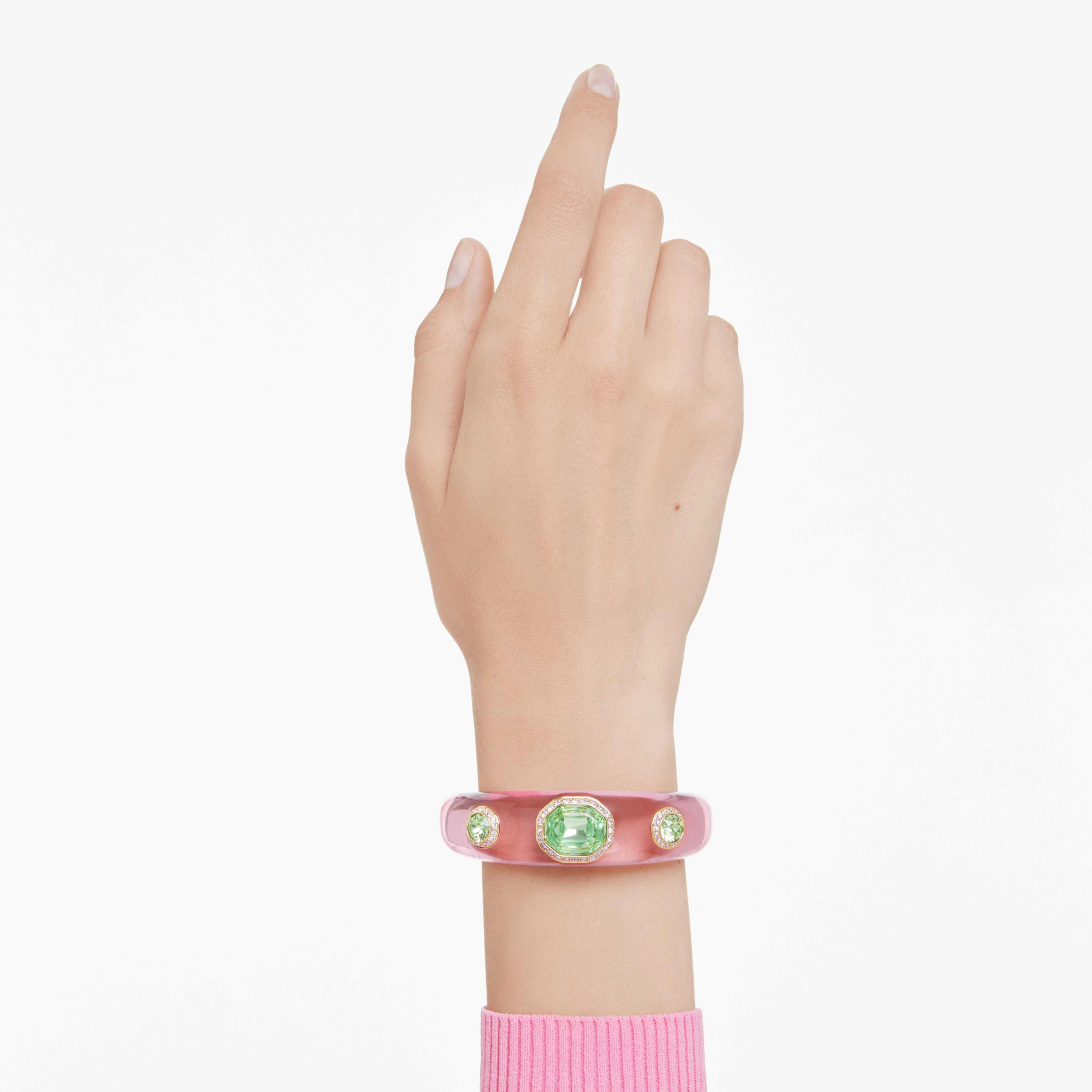 swarovski dulcis cuff  mixed cuts  multicolored  gold tone plated