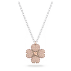 Latisha pendant, Flower, Pink, Mixed metal finish