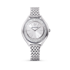 Crystalline Aura Watch, Metal Bracelet, Silver tone, Stainless steel