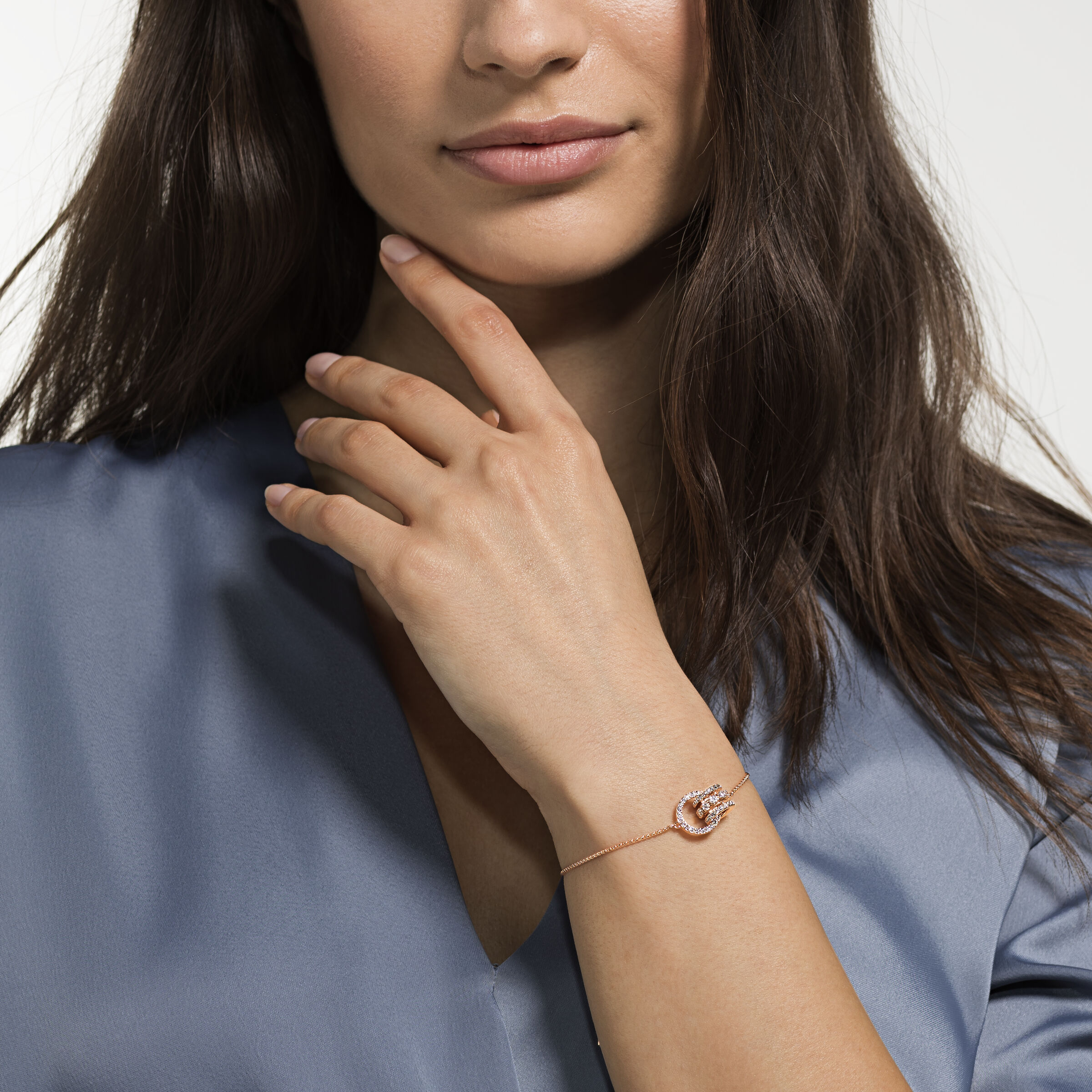 Buy Swarovski Further Bracelet White Rose gold tone plated