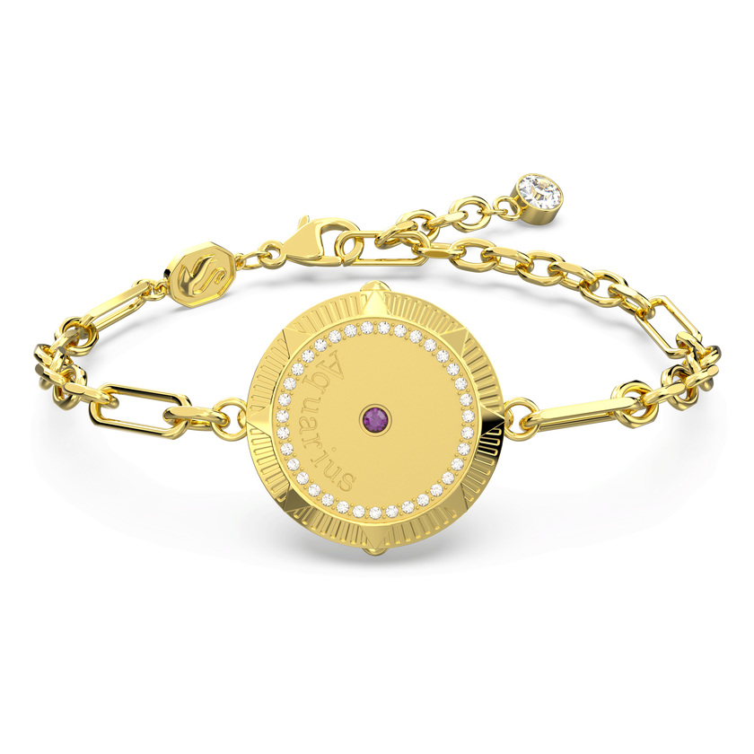 swarovski zodiac bracelet  aquarius  gold tone  gold tone plated