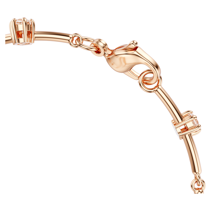 swarovski constella tennis bracelet  crystal pearl  round cuts  white  rose gold tone plated