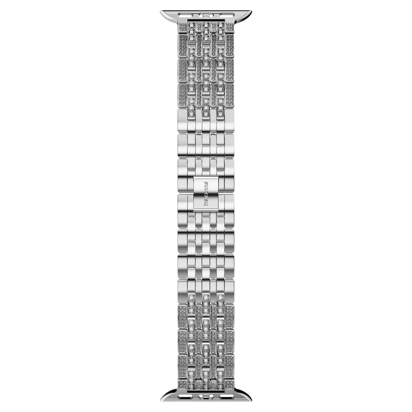 swarovski princess strap  for apple watch  40mm   41mm  silver tone  stainless steel