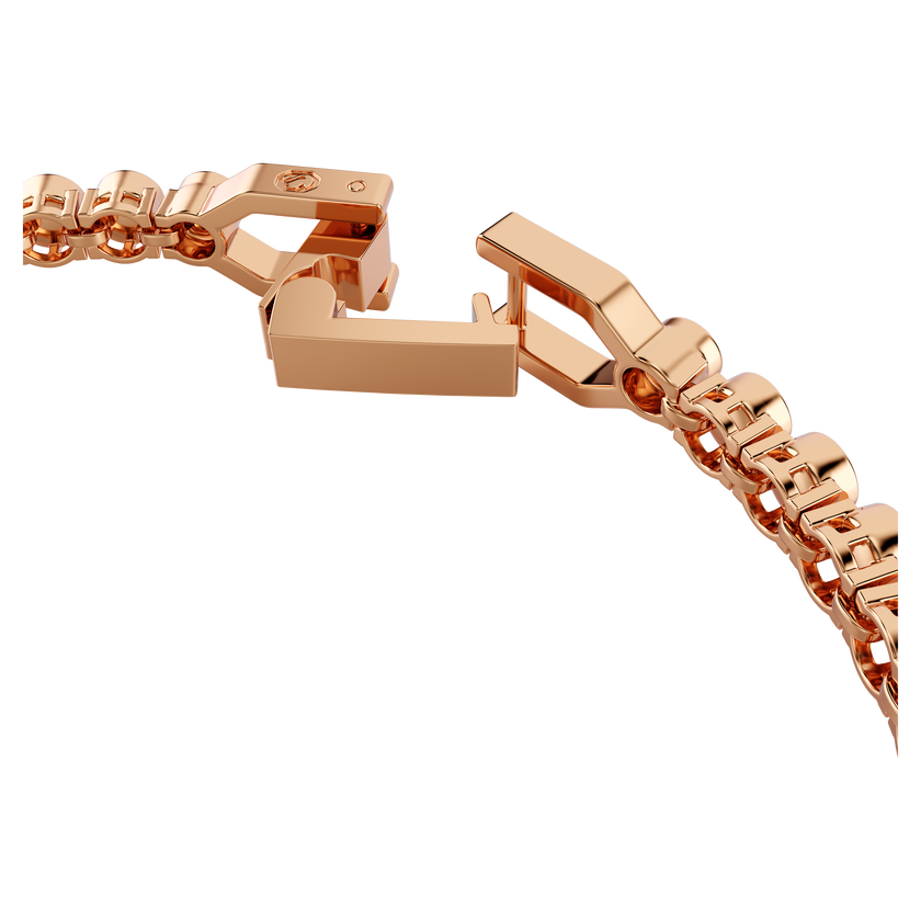 swarovski imber emily tennis bracelet  round cut  black  rose gold tone plated