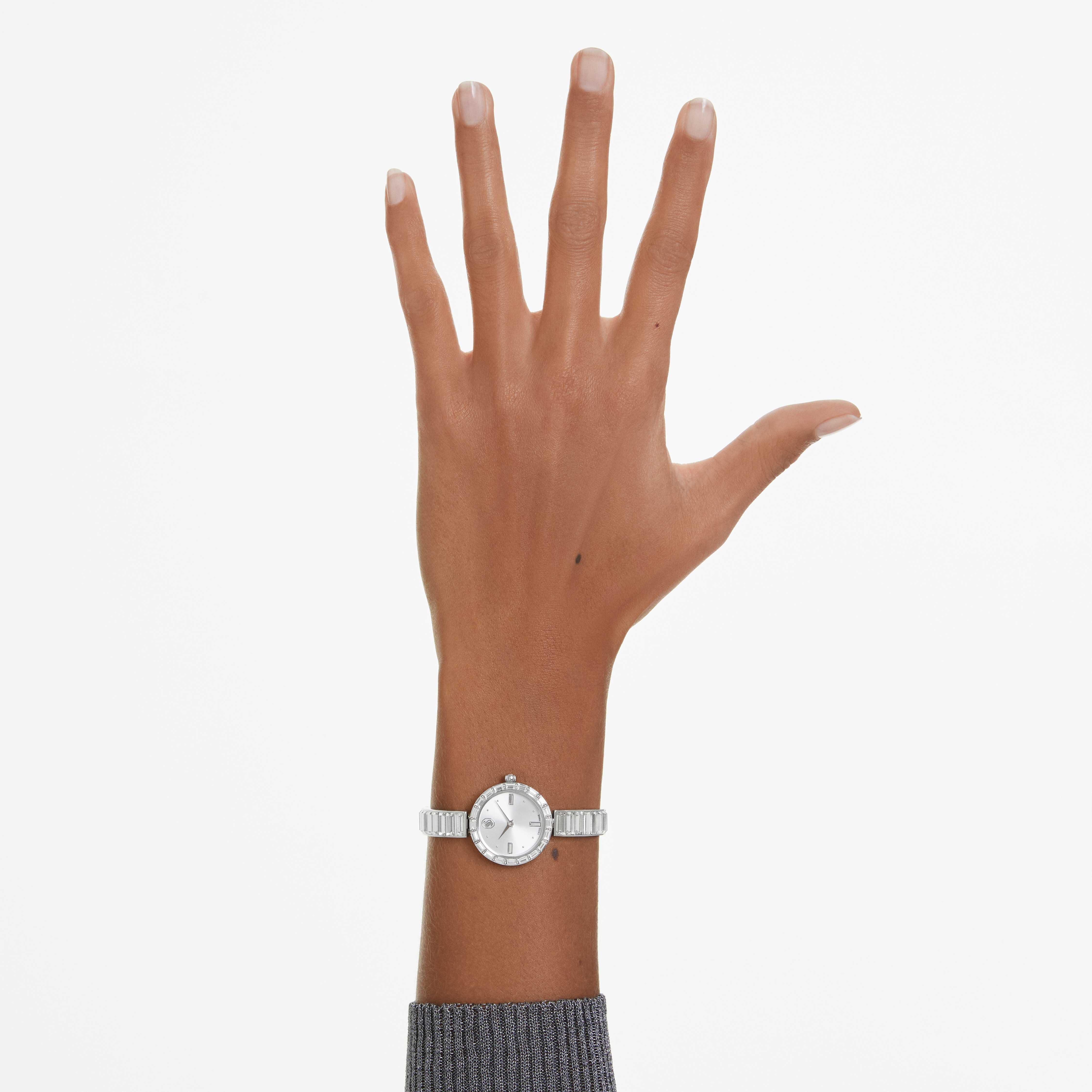 swarovski matrix bangle watch  swiss made  crystal bracelet  white  stainless steel