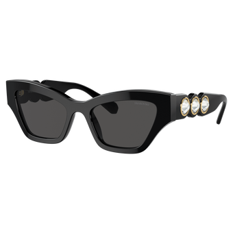 swarovski sunglasses  cat eye shape  black