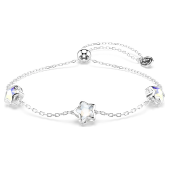 swarovski chroma bracelet  star  white  rhodium plated