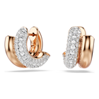 swarovski dextera hoop earrings  round cut  mini  white  rose gold tone plated