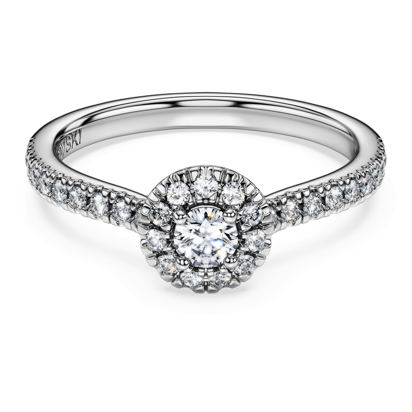 swarovski eternity halo solitaire ring  laboratory grown diamonds 0 45 ct tw  sterling silver