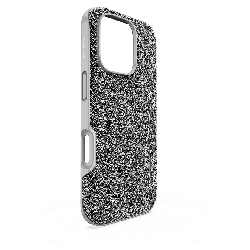 swarovski high smartphone case  iphone  16 pro  silver tone