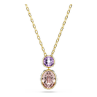 swarovski chroma pendant  mixed cuts  multicolored  gold tone plated