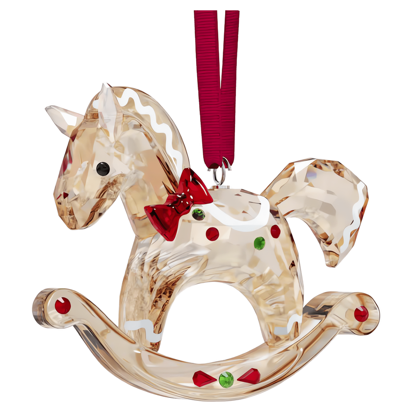 swarovski holiday cheers gingerbread rocking horse ornament