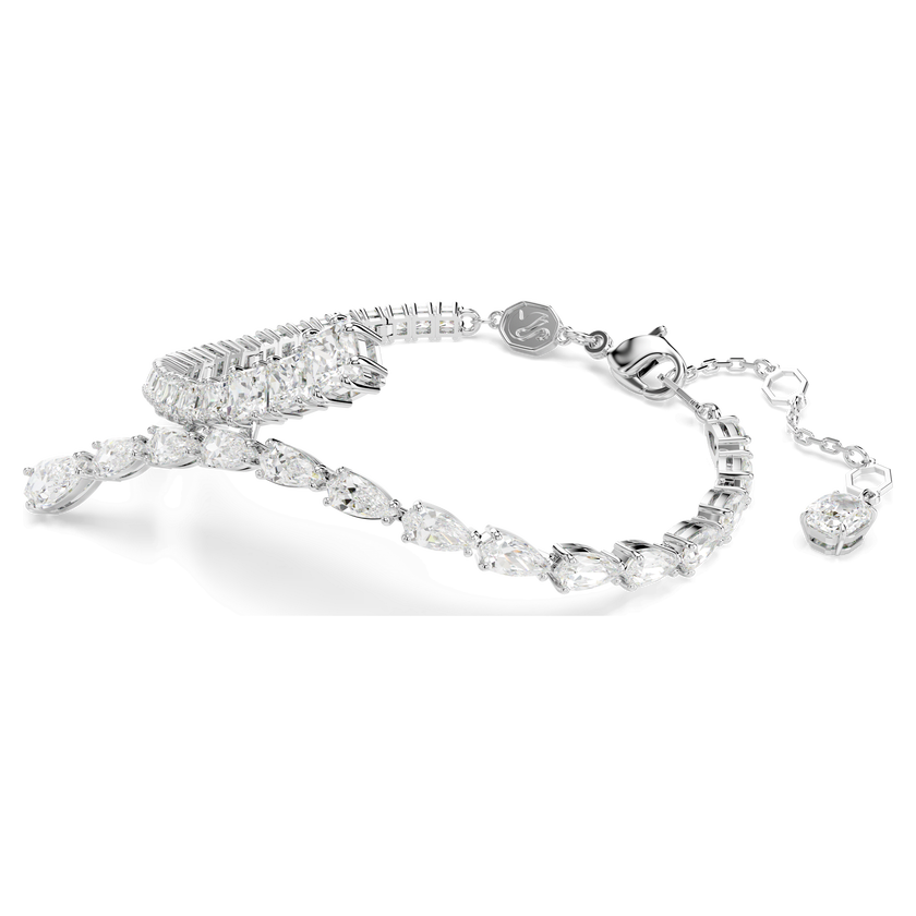 swarovski matrix bracelet  mixed cuts  white  rhodium plated