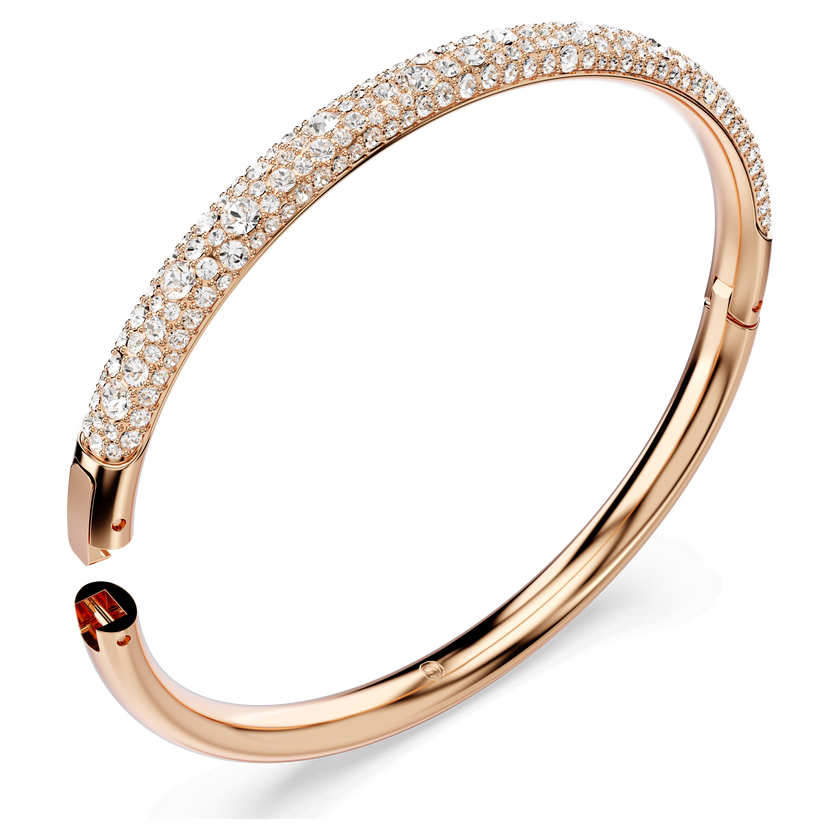 swarovski sublima bangle  snow pav   white  rose gold tone plated
