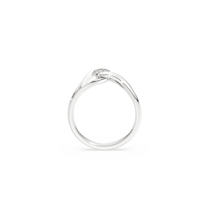 swarovski classica ring  round cut  interlocking  white  sterling silver