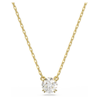Constella pendant, Round cut, White, Gold-tone plated