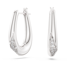 swarovski classica hoop earrings  round cut  small  white  sterling silver