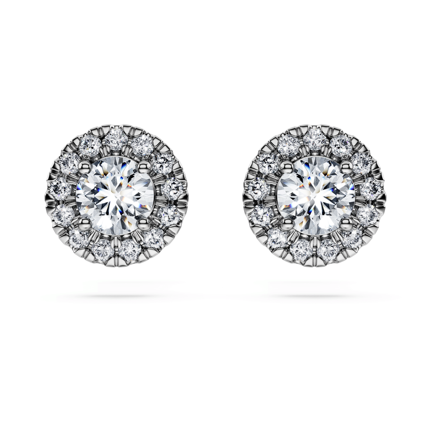 swarovski eternity stud earrings  laboratory grown diamonds 0 75 ct tw  18k white gold