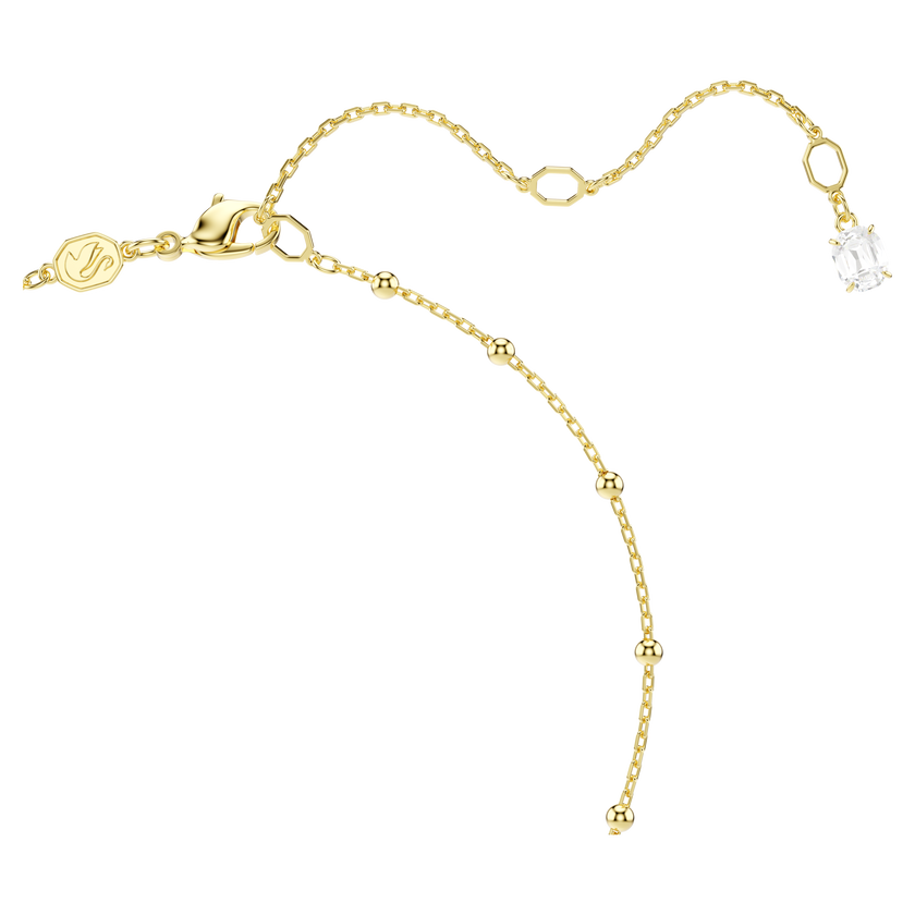 swarovski imber y necklace  round cut  scattered design  white  gold tone plated