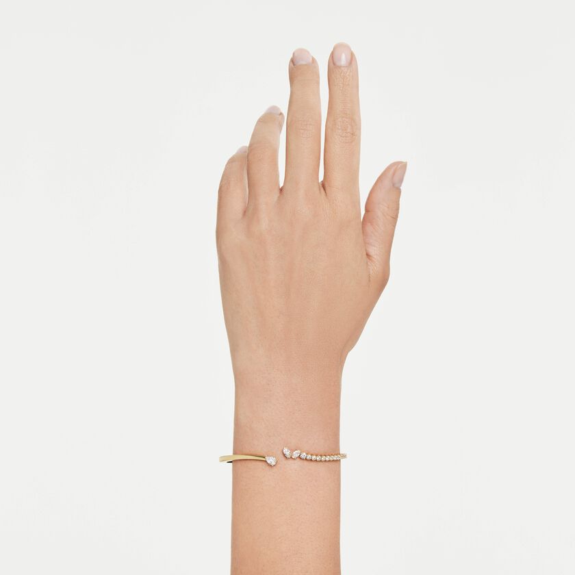 swarovski mesmera bangle  mixed cuts  white  18k gold finish