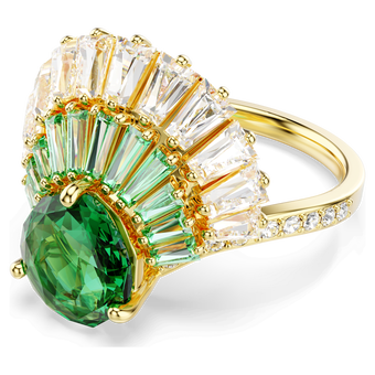 swarovski idyllia ring  mixed cuts  shell  green  gold tone plated