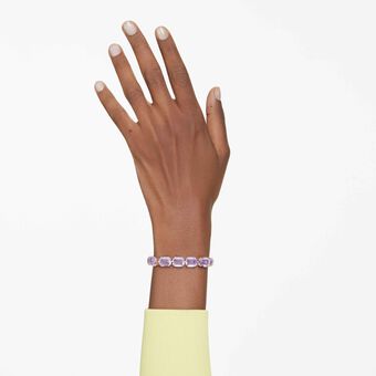 swarovski millenia tennis bracelet  octagon cut  purple  gold tone plated