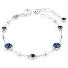 swarovski imber bracelet  round cut  blue  rhodium plated