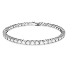 Matrix Tennis bracelet, Round cut, White, Rhodium plated