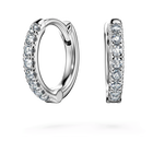swarovski eternity hoop earrings  laboratory grown diamonds 0 1 ct tw  18k white gold