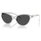 swarovski sunglasses  cat eye shape  sk7025  silver tone
