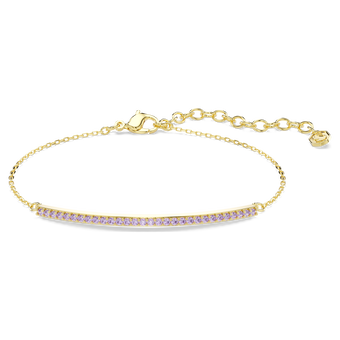 swarovski only bracelet  round cut  purple  18k gold finish