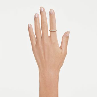 swarovski classica band ring  round cut  white  sterling silver  18k gold finish