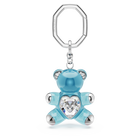swarovski teddy key ring  bear  blue  rhodium plated